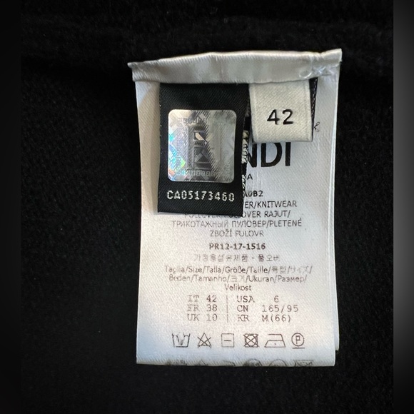 FENDI Black Fair Isle Wool Cashmere Knit Sweater Dress Size 42 It, 6 US - Picture 6 of 9